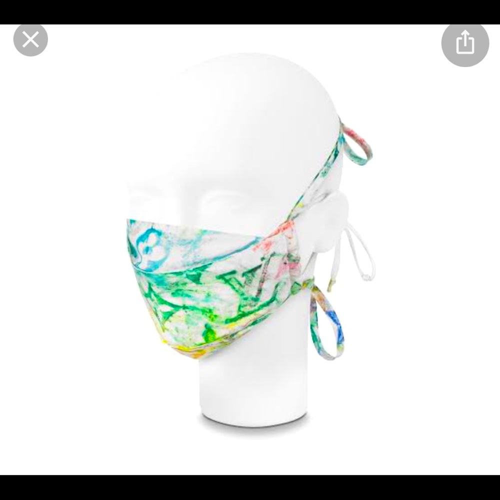 MONOGRAM WATERCOLOR MASK COVER 
- Mask and Box ONLY - NWT